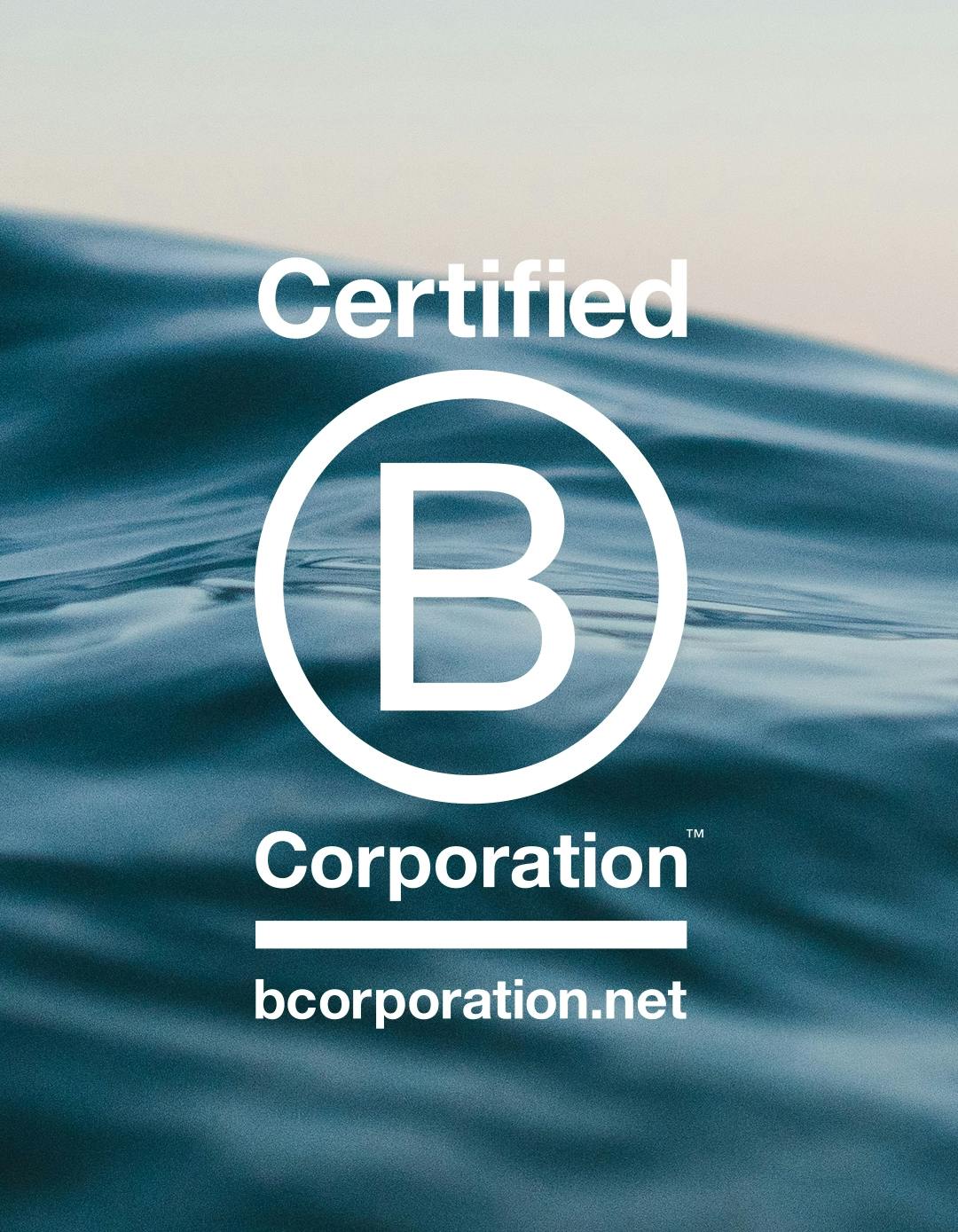 Certified B corporation  on a sea background